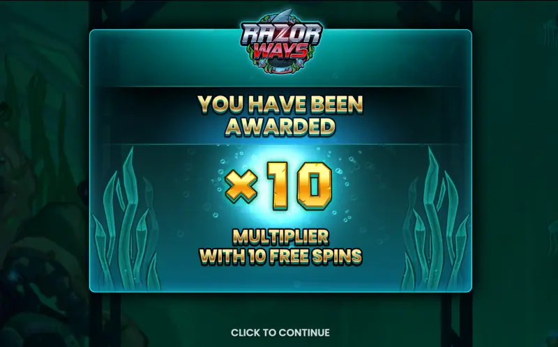 Razor Ways bonus activering met x10 multiplier en 10 gratis spins